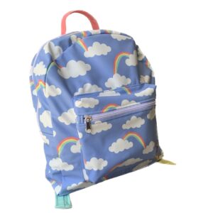 Mochila de diseño Circo marca Mirador Art Studio en tela impermeable con diseño de infantil de nubes - Vista lateral