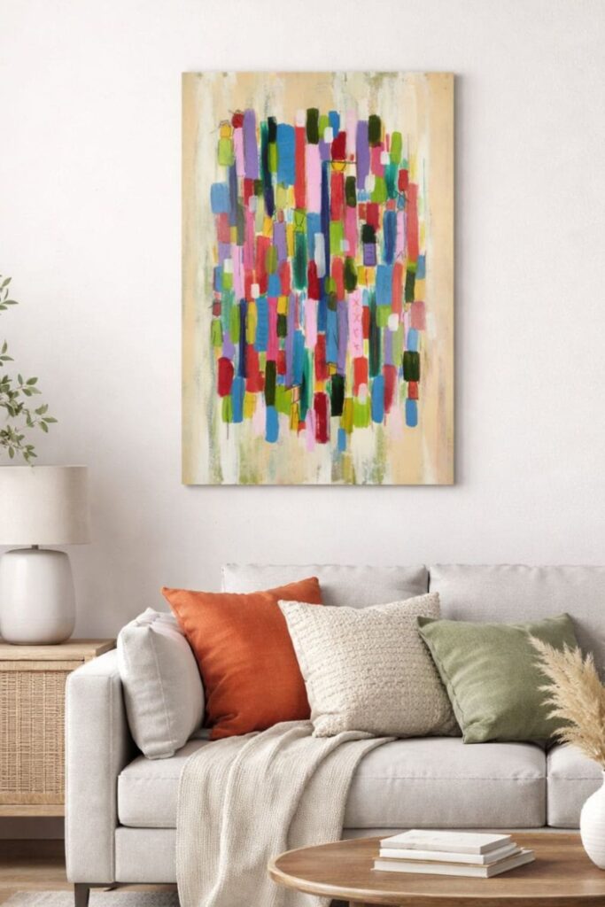 Mockup de Obra abstracta Ocultos Mirador Art Studio