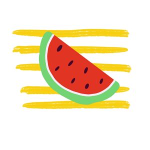 Lámina de frutas, sandia con rayas