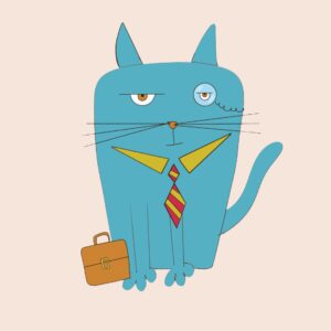 Cute Cat Print dressed as a lawyer
