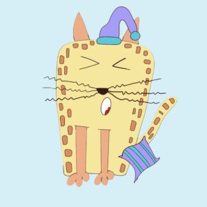 Cute Sleepy Cat Print