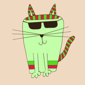 Cool Cat Print with sunglasses